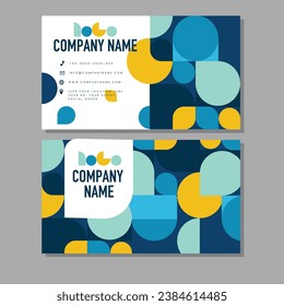 Business card templates colorfull flat geometric decor