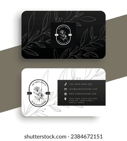 Business card templates contrast design nature elements decor