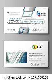 Business card templates. Easy editable layout, abstract vector design template. Halftone dotted background, retro style grungy pattern, vintage texture. Halftone effect with black dots on white.
