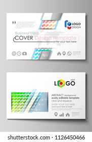 Business card templates. Easy editable layout, abstract vector design template. Colorful rectangles, moving dynamic shapes forming abstract polygonal style background.