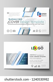 Business card templates. Easy editable layout, abstract vector design template. Minimalistic background with lines. Gray color geometric shapes forming simple beautiful pattern.