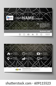 Business card templates. Easy editable layout, vector design template. Celtic pattern. ornament, Abstract geometric vintage texture, medieval classic ethnic style