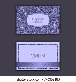 Business card templates with glitter shining background.