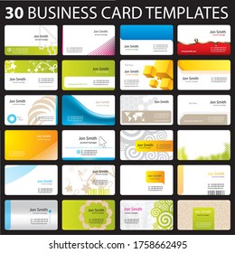 business card templates modern colorful horizontal. Ready for print.