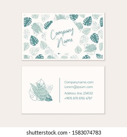 Business card templates.  Tropical business card design