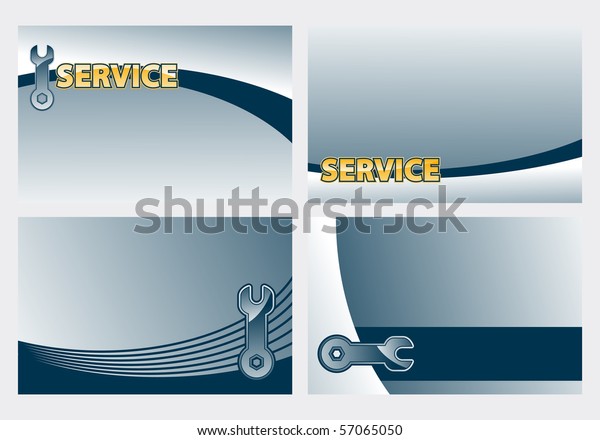 Business Card Templates Wrench Word Service Stock Vector Royalty Free 57065050