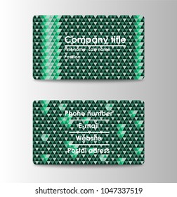 business card template,Vector illustration. Triangular mosaic background