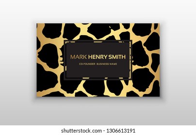 Business card trendy leopard pattern. 