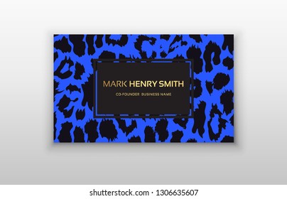 Business card trendy leopard pattern. 