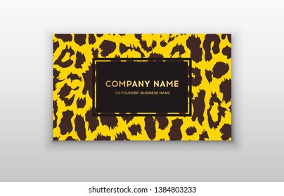 Business card trendy leopard pattern. 