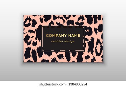 Business card trendy leopard pattern. 