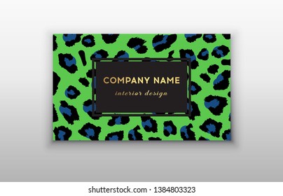 Business card trendy leopard pattern. 