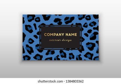 Business card trendy leopard pattern. 