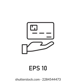 business card ,trip or holiday ticket Icon Stroke Edited EPS 10