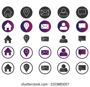 Business card use vector, home icon, location icon, mail icon.