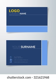 Business card vector background with blue element on space for text design