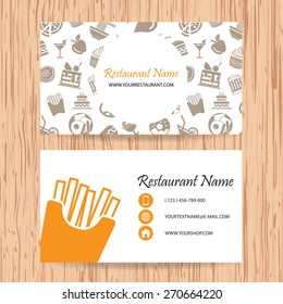 Business card vector background, Restaurant