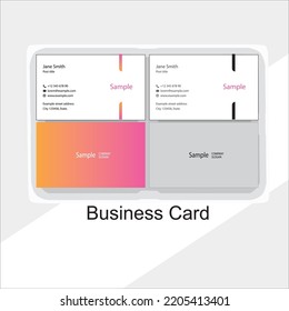 Business card vector background with set