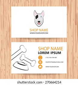 Business card vector background, Veterinary,shop animal feed