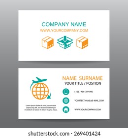 Business card vector background,Shipping, and Logistics