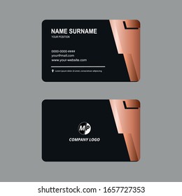 Business card vector black and bronze