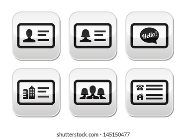 Business card vector buttons set