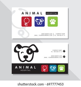 Business card vector design and Animal hospital logo 