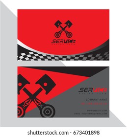 Business card vector design and racing sport.