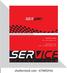 Business card vector design and racing sport.