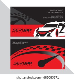 Business card vector design and racing sport.