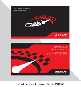 Business card vector design and racing sport.