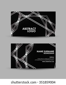 Business card vector design template.  Abstract geometric shining pattern.