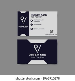 Business card vector graphic with navy colour.