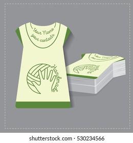 Business card vector. Handmade