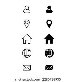 Business card vector icon set