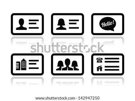 Business card vector icons set