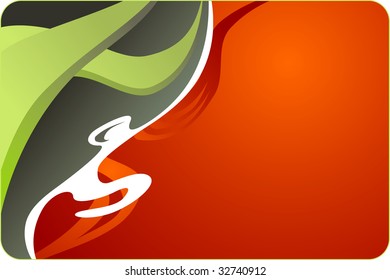 Business card vector illustration with abstract picture
