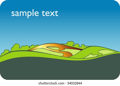 Business card vector illustration with fields