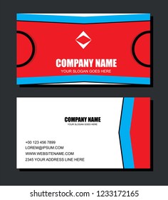 Business Card Vector Layout With Blue and Red Colors