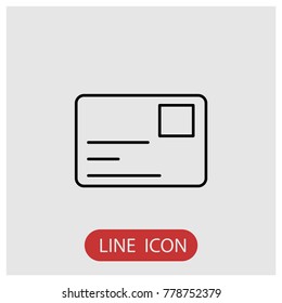 Business card vector line icon.