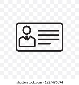 Business card vector linear icon isolated on transparent background, Business card transparency concept can be used for web and mobile