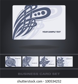 Business card vector set, EPS-8. Original author's design, hand-drawn.