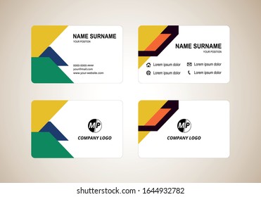 Diseño plano simple vectorial de tarjeta de visita