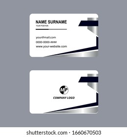Business card vector simple luxury design silver