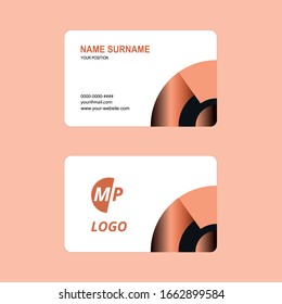 Business card vector simple luxury design bronze