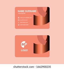 Business card vector simple luxury design bronze
