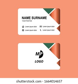 Tarjeta de presentación simple diseño de lujo bronce