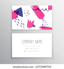 Business card vector template with abstract background. Creative modern design. Vector modern feminine business card template