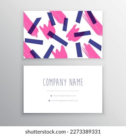 Business card vector template with abstract background. Creative modern design. Vector modern feminine business card template