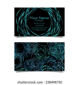 Business card vector template with abstract stylish scribbles